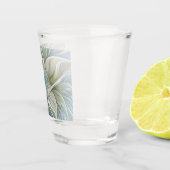 Floral Dream Muster Abstraktes Blue Khaki Fraktal Schnapsglas (Rechts)