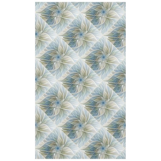 Floral Dream Muster Abstraktes Blue Khaki Fraktal Tischdecke (Vorderseite)