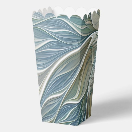 Floral Dream Pattern Abstract Blue Khaki Fractal Geschenkschachtel (Rückseite)