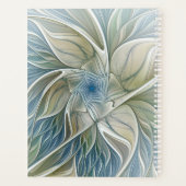 Floral Dream Pattern Abstract Blue Khaki Fractal Planer (Rückseite)