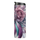 Floral Dreamcatcher mit Aquamarinen und Lila Feder Thermosbecher (Nach rechts gedreht)