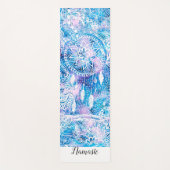 Floral dreamcatcher türkisfarben Aquarell namaste Yogamatte (Vorderseite)