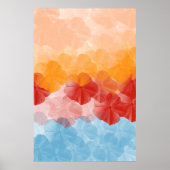 Floral Dreamscape Peach, Orange, Rot, Rosa, Blau Poster (Vorne)