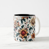 Floral Dsigned Zweifarbige Tasse (VorderseiteRechts)