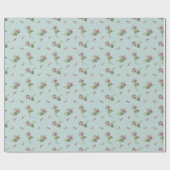 Floral Duck egg Geschenkpapier (Flach)