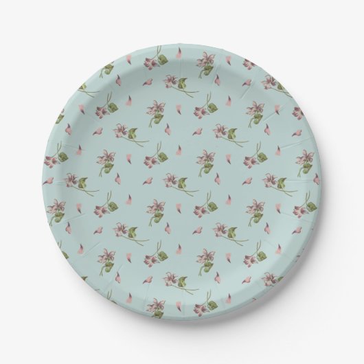 Floral Duck egg Pappteller (Vorderseite)