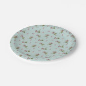 Floral Duck egg Pappteller (Schrägansicht)