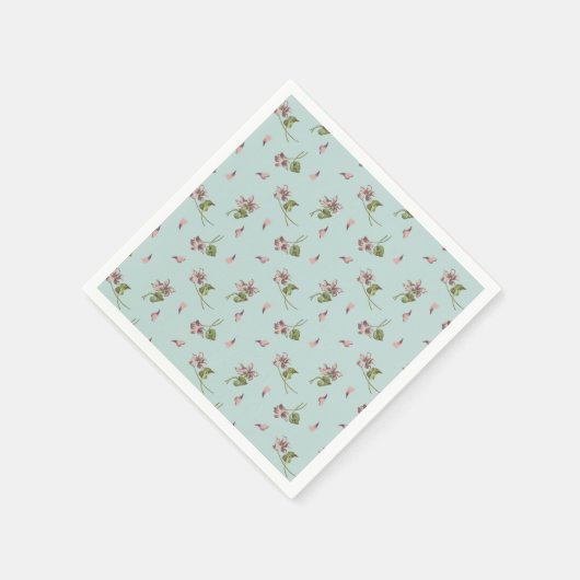 Floral Duck egg Serviette (Ecke)