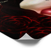 Floral dunkelmoody gothischen Schädel Getränke Men Poster (Ecke)