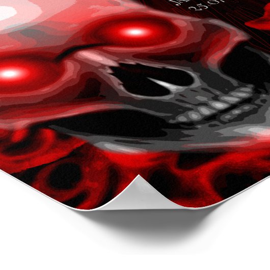 Floral dunkelmoody gothischen Schädel Getränke Men Poster (Ecke)