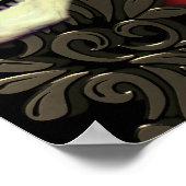 Floral dunkelmoody gothischen Schädel Getränke Men Poster (Ecke)