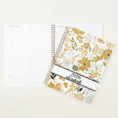 Floral dusty black and gold name script planer (Anzeige)