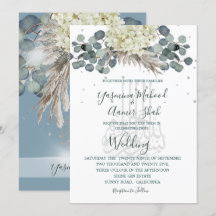 Floral Dusty Blue Bismillah Elegant Wedding
