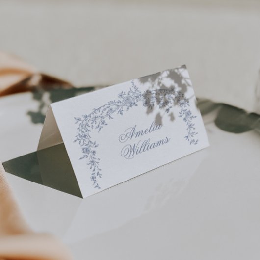 Floral Dusty Blue Boho Botanical Unique Wedding Tischnummer