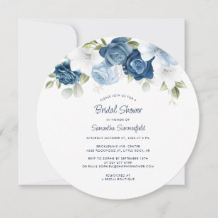 Floral Dusty Blue Botanical Brautparty Einladung