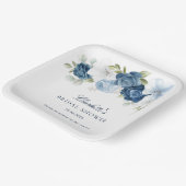 Floral Dusty Blue Botanical Brautparty Pappteller (Gewinkelt)