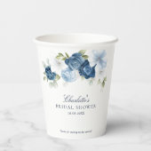 Floral Dusty Blue Botanical Brautparty Party Pappbecher (Rückseite)