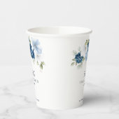 Floral Dusty Blue Botanical Brautparty Party Pappbecher (Links)