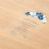 Floral Dusty Blue Botanical Wedding Acryleinladungen (Ablage )