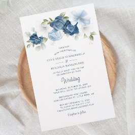 Floral Dusty Blue Botanical Wedding Einladung