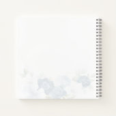 Floral Dusty Blue Botanical Wedding Guest Book Notizblock (Rückseite)
