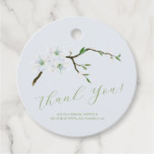 Floral dusty blue Brautparty danke Geschenkanhänger (Vorderseite)