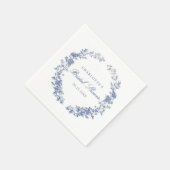 Floral Dusty Blue Brautparty Serviette (Ecke)