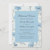 Floral Dusty Blue Country Garden Probe Abendessen Einladung (Vorderseite)