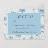 Floral Dusty Blue Country Garden Wedding UAWG Einladungspostkarte (Vorderseite)