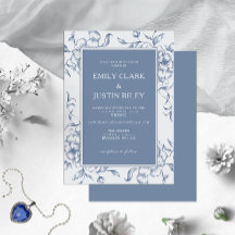 Floral Dusty Blue Elegante Wedding