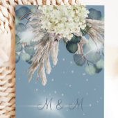 Floral Dusty Blue Elegante Wedding Einladung