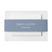 Floral Dusty Blue Elegante Wedding Einladungsbanderole (Vorderseite Beispiel)