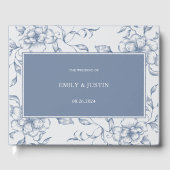 Floral Dusty Blue Elegante Wedding Gästebuch (Vorderseite)