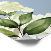 Floral Dusty Blue Engagement Party Begrüßungsunter Poster (Ecke)