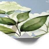 Floral Dusty Blue Engagement Party Begrüßungsunter Poster (Ecke)