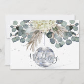 Floral Dusty Blue Eucalyptus Elegante Wedding Save The Date (Rückseite)