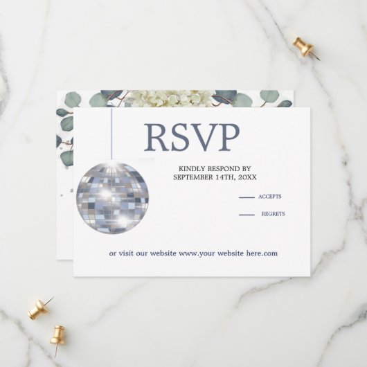 Floral Dusty Blue Eucalyptus Elegante Wedding Save The Date (Vorderseite/Rückseite Beispiel)