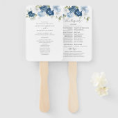 Floral Dusty Blue Eucalyptus Wedding Program Fächer (Vorne und Hinten)