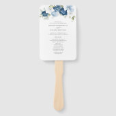 Floral Dusty Blue Eucalyptus Wedding Program Fächer (Vorderseite)