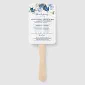 Floral Dusty Blue Eucalyptus Wedding Program Fächer (Rückseite)