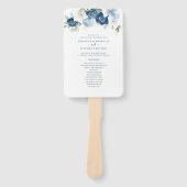 Floral Dusty Blue Eucalyptus Wedding Program Fächer (Vorderseite)