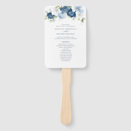 Floral Dusty Blue Eucalyptus Wedding Program Fächer