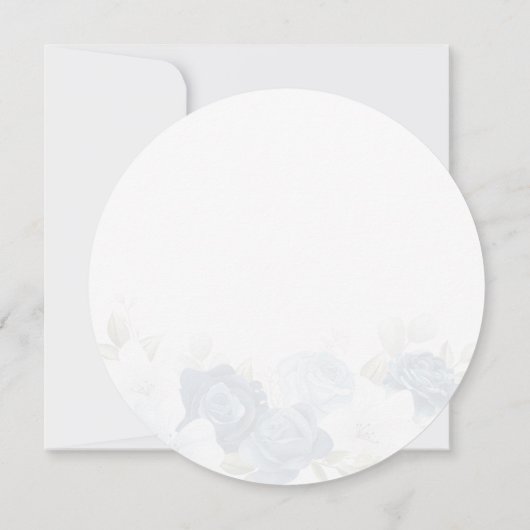 Floral Dusty Blue Greenery Script Brautparty Einladung (Rückseite)