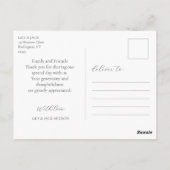 Floral Dusty Blue Hydrangea Wedding Vielen Dank Postkarte (Rückseite)