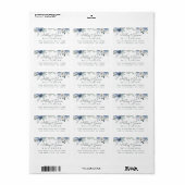 Floral Dusty Blue Ivory Rose Script Rücksendeadres Adressaufkleber (Vorne)