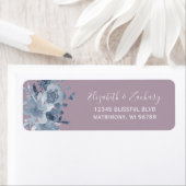 Floral Dusty Blue Mauve Wedding Rücksendeadresse (Insitu)