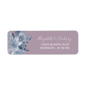 Floral Dusty Blue Mauve Wedding Rücksendeadresse (Vorne)