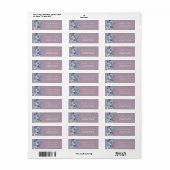 Floral Dusty Blue Mauve Wedding Rücksendeadresse (Vorne)