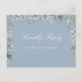 Floral Dusty Blue Song Request UAWG Postcard Einladungspostkarte (Vorderseite)