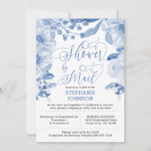 Floral Dusty Blue Virtual Brautparty by Mail Einladung (Vorderseite)